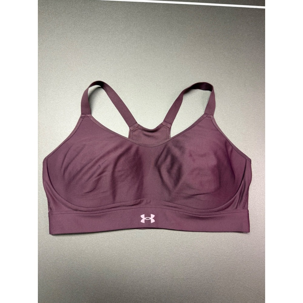 Under Armour Infinity Mid Sports Bra Purple Large 1372871 Racerback Workout